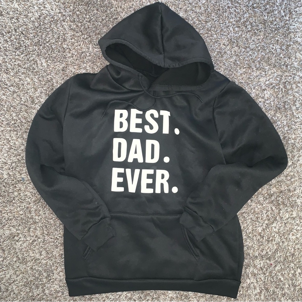 Black Hoodie with 'Best Dad Ever' Print